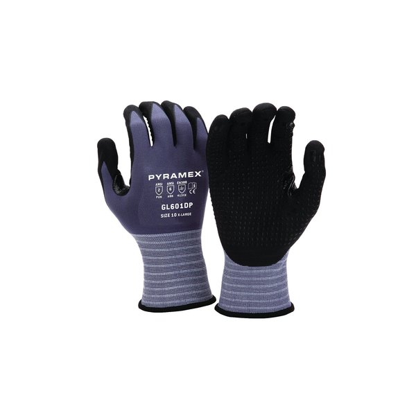 Pyramex Micro-Foam Nitrile Gloves with Dotted Palms, Size XXL, 12PK GL601DPX2